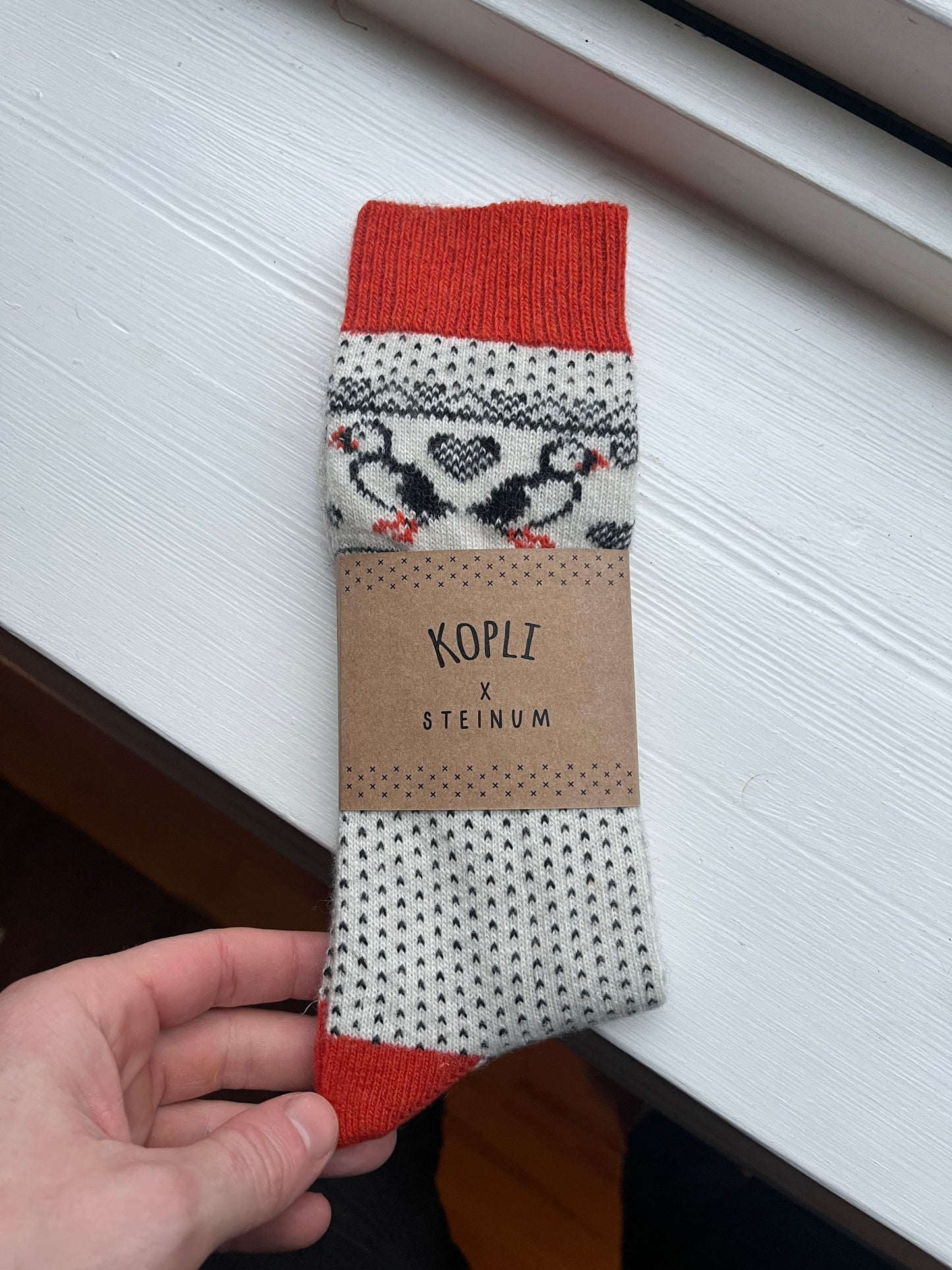 Woollen puffin socks