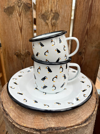 Puffin dots plate
