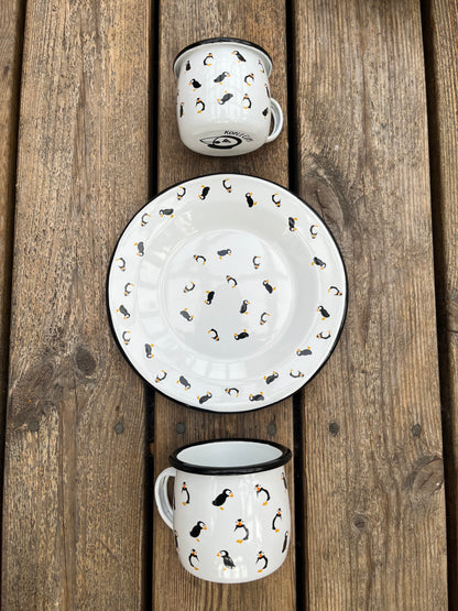 Puffin dots plate